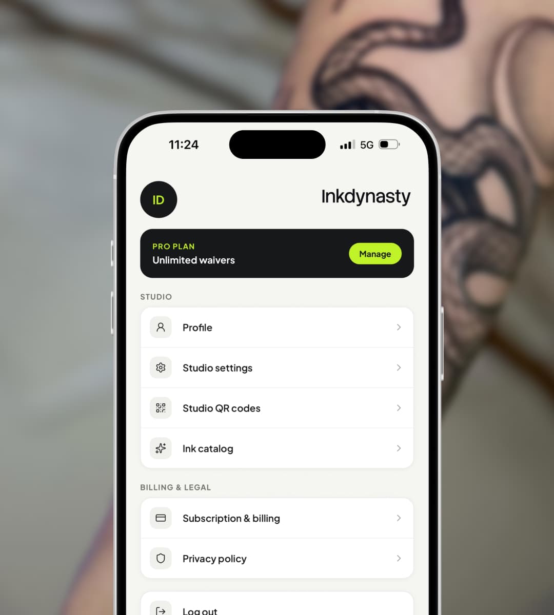 Wavrr studio settings showing QR-code tools